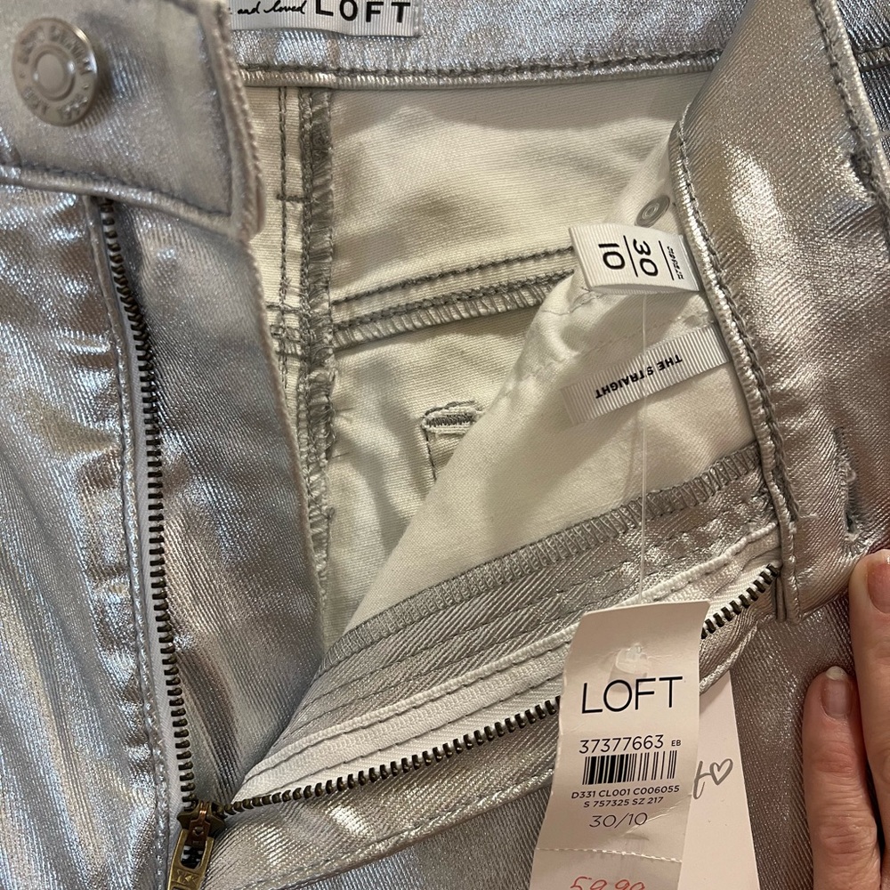 LOFT Silver Straight Leg Women's Jeans - Picture 3 of 3